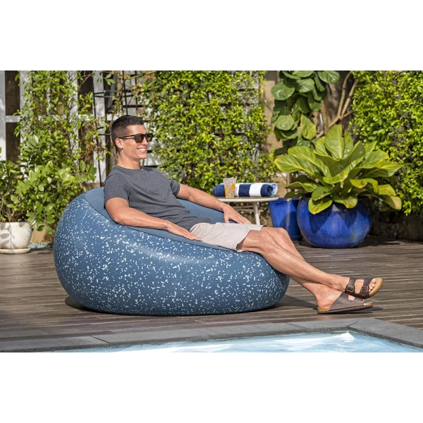 BESTWAY INFLATABLE CHAIR 112X112X66 cm INFLATE A CHAIR BLUE