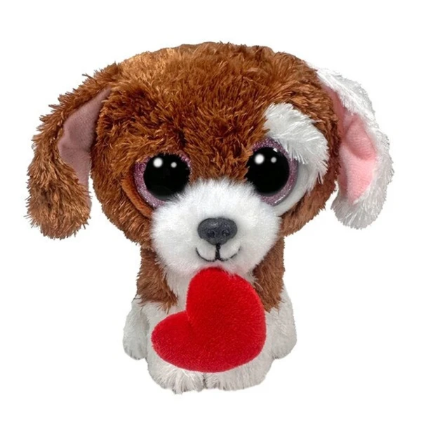 TY BEANIE BOOS FLUFFY PUPPY WITH HEART 15 cm