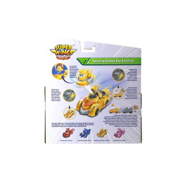 SUPER WINGS SUPER PET FREE WHEEL - SPINNING GOLDEN BOY & VEHICLE