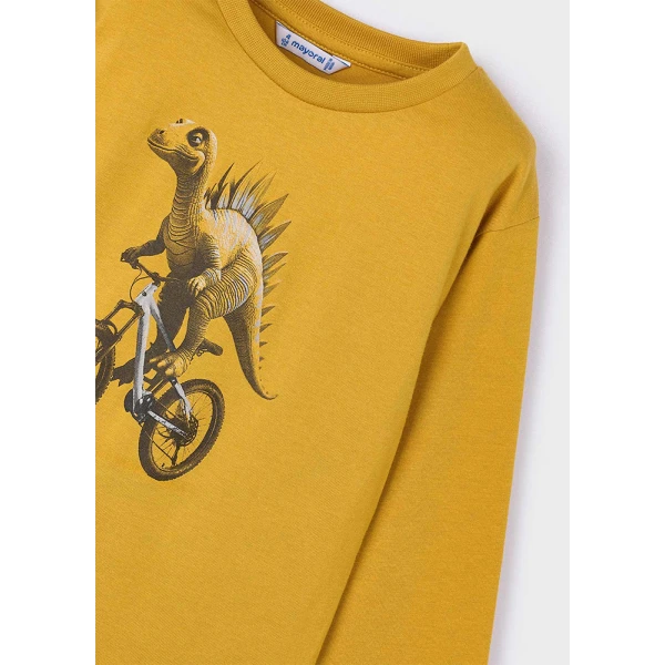 MAYORAL LONG-SLEEVE T-SHIRT DINO MUSTARD 