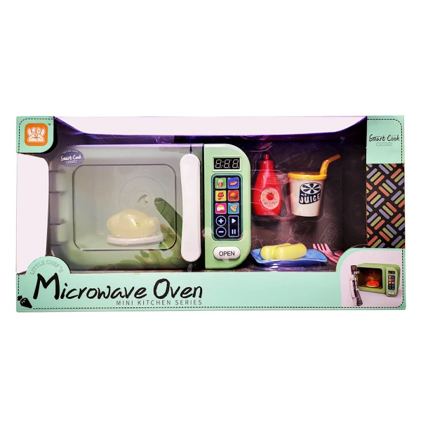 KITCHEN SET ELECTRONIC MICROWAVE OVEN WITH SOUNDS, LIGHTS TOUCH BUTTONS