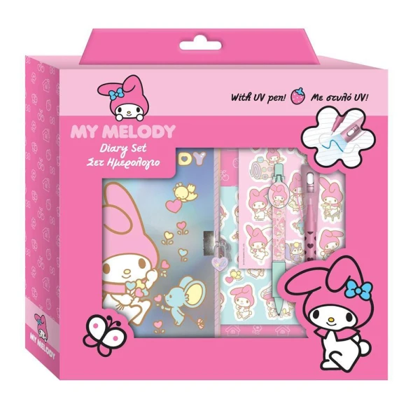DIARY WITH LOCK MAGIC PEN AND STICKERS MY MELODY