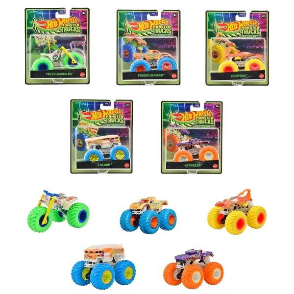 HOT WHEELS MONSTER TRUCKS ΟΧΗΜΑΤΑ GLOW IN THE DARK
