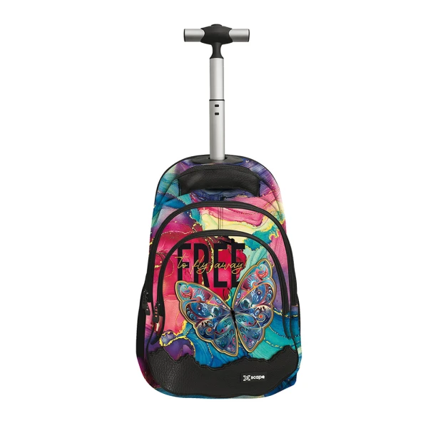 SCHOOL TROLLEY BACKPACK XSCAPE - BUTTERFLY