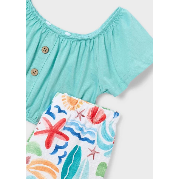 MAYORAL SET PANTS LONG PRINTED GREENBLUE