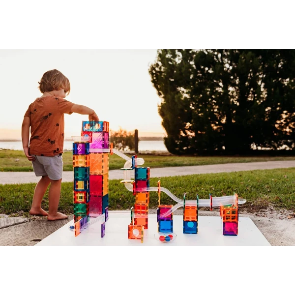 CONNETIX MAGNETIC TILES RAINBOW BALL RUN PACK 92 pcs