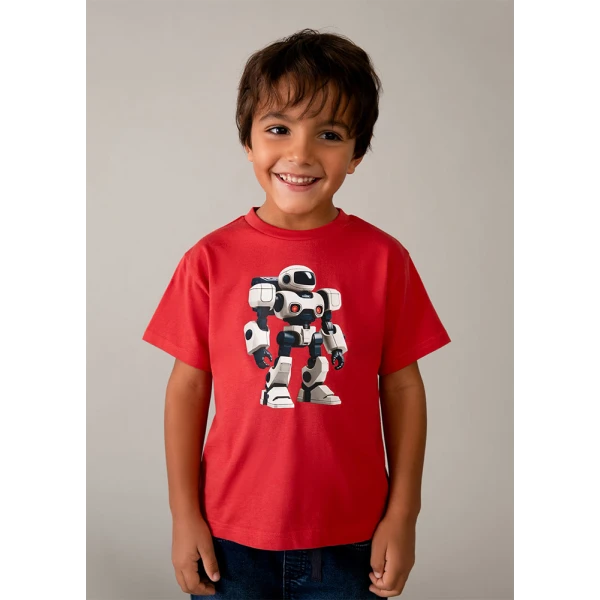MAYORAL BLOUSE SHORT SLEEVES ROBOT RED 