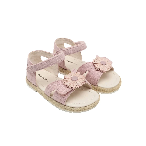 MAYORAL SANDALS JUTE FLOWER PINK