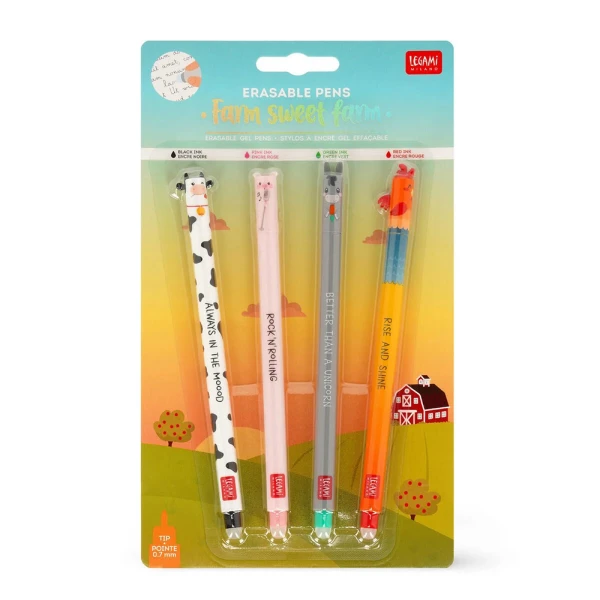 LEGAMI SET 4 ERASABLE PENS FARM SWEET FARM
