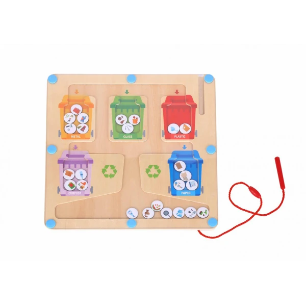 WOODEN MAGNETIC RECYCLING MAZE