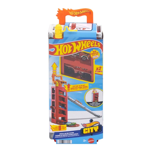 HOT WHEELS CITY SPEED & GO FIRE STATION