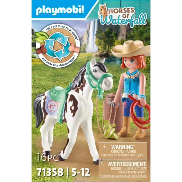 PLAYMOBIL HORSES OF THE WATERFALL FEEDING TIME WITH ELLIE AND SAWDUST