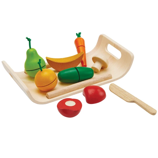ΞΥΛΙΝΟ ΠΑΙΧΝΙΔΙ PLAN TOYS  FRUITS & VEGETABLE ASSORTMENT