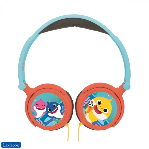 LEXIBOOK BABY SHARK STEREO FOLDABLE HEADPHONES WITH KID-SAFE VOLUME