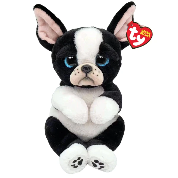 TY BEANIE BELLIES FLUFFY DOG BLACK-WHITE 23 cm