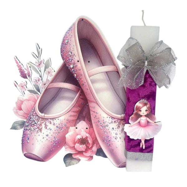 FEELING WOOD ΧΕΙΡΟΠΟΙΗΤΗ ΛΑΜΠΑΔΑ PINK STRASS BALLERINA
