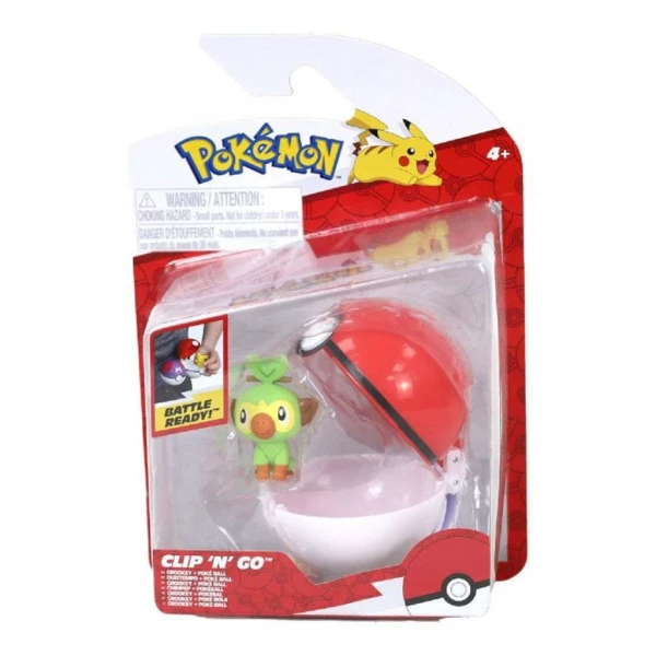 POKEMON POKE BALL CLIP N GO WITH FIGURE W21 - GROOKEY WITH POKE BALL
