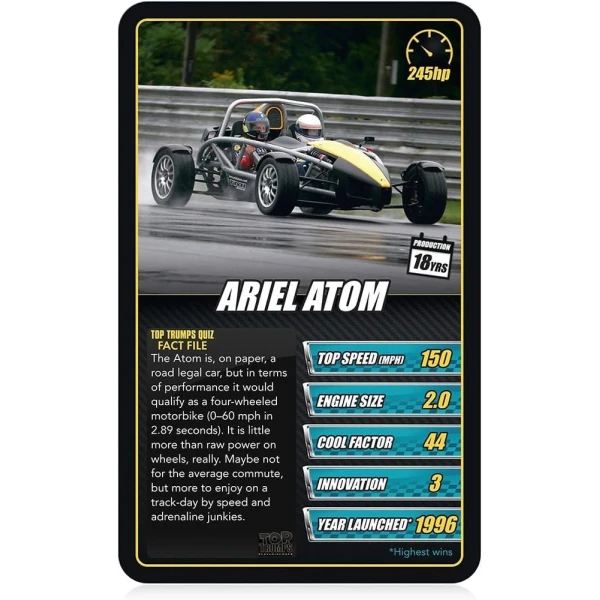 WINNING MOVES ΠΑΙΧΝΙΔΙ ΚΑΡΤΩΝ TOP TRUMPS - ΣΠΟΡ ΑΥΤΟΚΙΝΗΤΑ