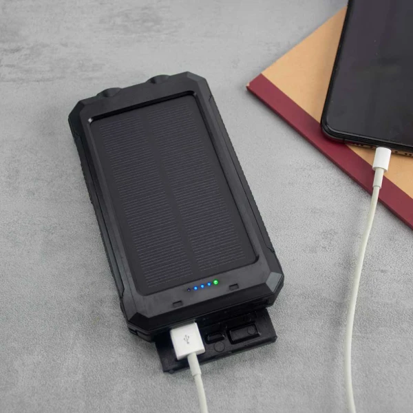 THE SOURCE RED5 SOLAR POWERBANK 10.000 mAh WITH USB PORT BLACK
