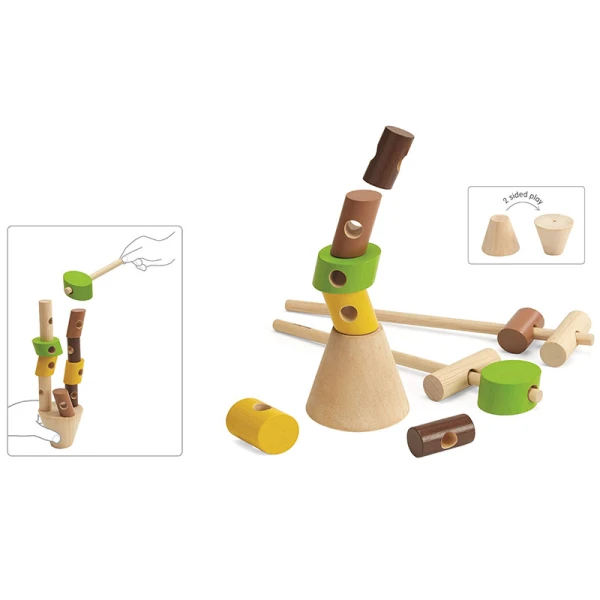 PLAN TOYS ΞΥΛΙΝΟ ΠΑΙΧΝΙΔΙ ΙΣΟΡΡΟΠΙΑΣ ΜΕ ΚΟΡΜΟΥΣ