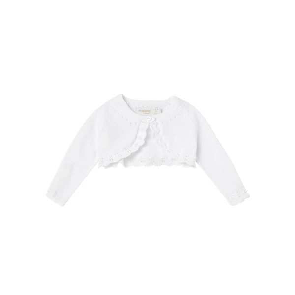MAYORAL KNITTED CARDIGAN BASIC WHITE