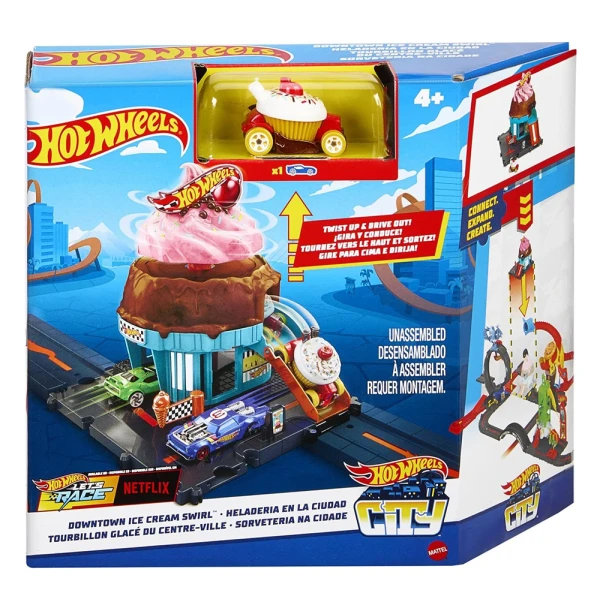 HOT WHEELS ΠΙΣΤΕΣ CITY - DOWNTOWN ICE CREAM SWIRL