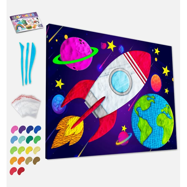 SPLAT PLANET ΣΕΤ ΖΩΓΡΑΦΙΚΗΣ ΜΕ ΠΗΛΟ ΣΕ ΚΑΜΒΑ 40Χ30 εκ. SPACE