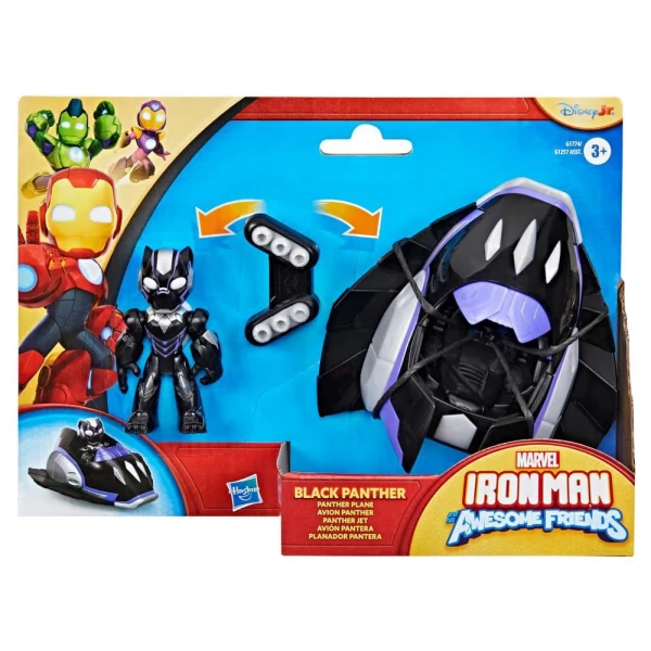 MARVEL IRON MAN AND HIS AWESOME FRIENDS ΟΧΗΜΑ BLACK PANTHER ΜΕ ΦΙΓΟΥΡΑ