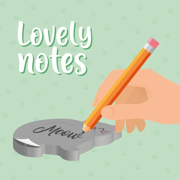 LEGAMI ΑΥΤΟΚΟΛΛΗΤΑ ΧΑΡΤΑΚΙΑ ΣΗΜΕΙΩΣΕΩΝ LOVELY NOTES - KITTY