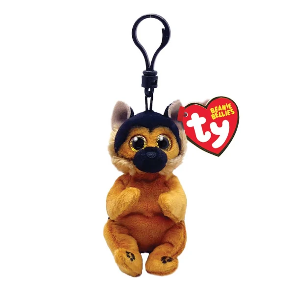 TY BEANIE BELLIES CLIP PLUSH GERMAN SHEPHERD 8.5 CM