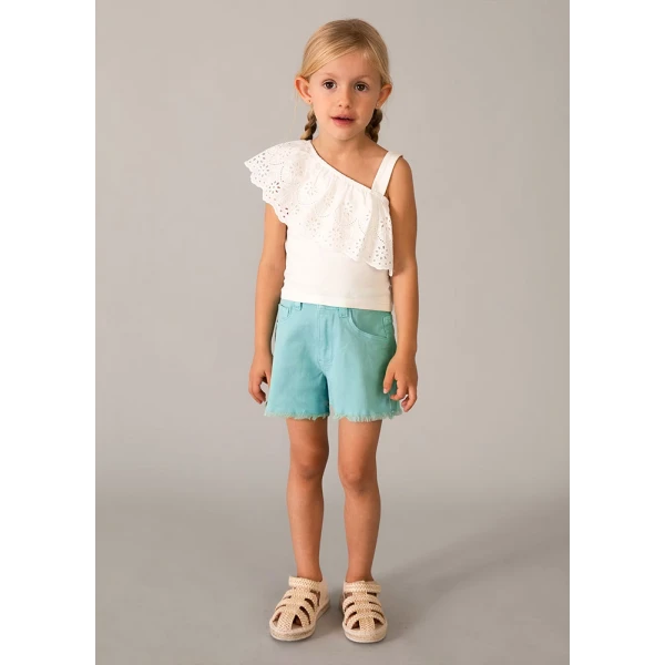 MAYORAL SHORTS GABARDINE BASIC GREENBLUE