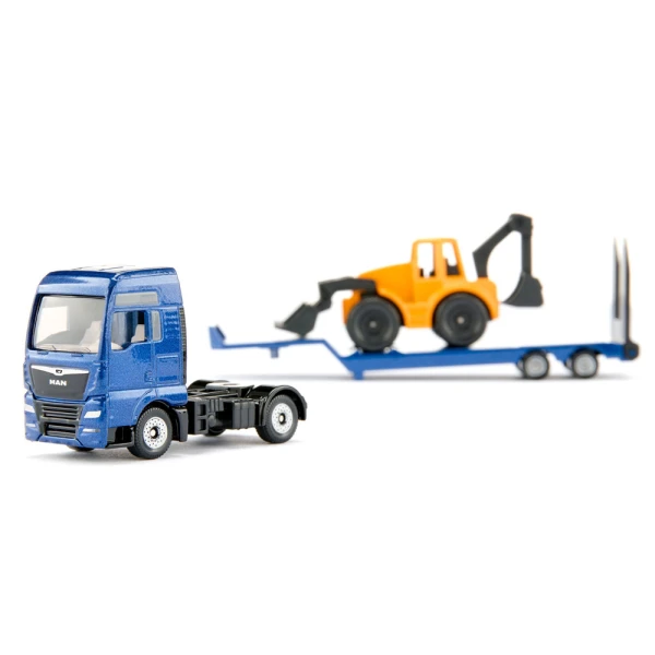 SIKU MAN LORRY WITH BACKHOE LOADER 1:87