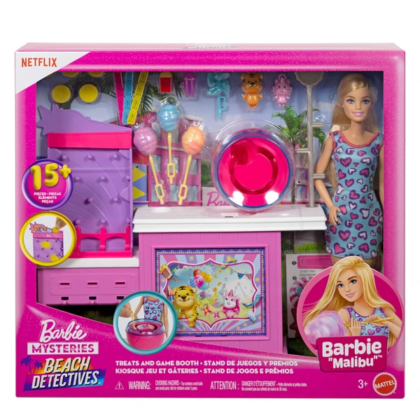 BARBIE MYSTERIES BEACH DETECTIVES MALIBU DOLL & CARNIVAL GAMES