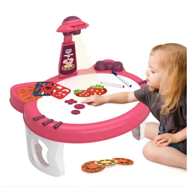 LARGE PINK PROJECTOR WITH LEGS MANY DESIGNS AND LIGHT