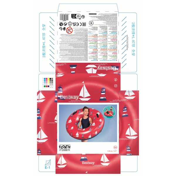 BESTWAY ΦΟΥΣΚΩΤΗ ΣΑΜΠΡΕΛΑ 119 εκ. NAUTICAL ΚΟΚΚΙΝΟ