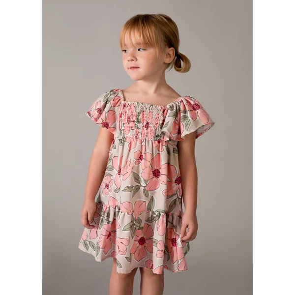 MAYORAL DRESS TYPE LINEN PRINTED MANDARIN 