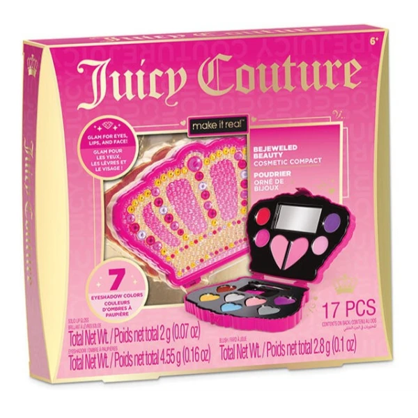 MAKE IT REAL JUICY COUTURE BEJEWELED BEAUTY COSMETIC COMPACT