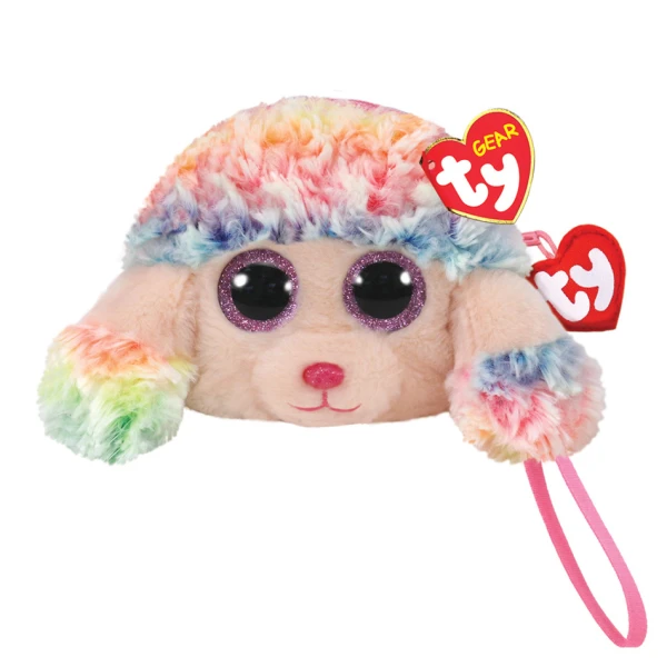 TY BEANIE BOOS RAINBOW PLUSH WRISTLET POODLE MULTICOLOR