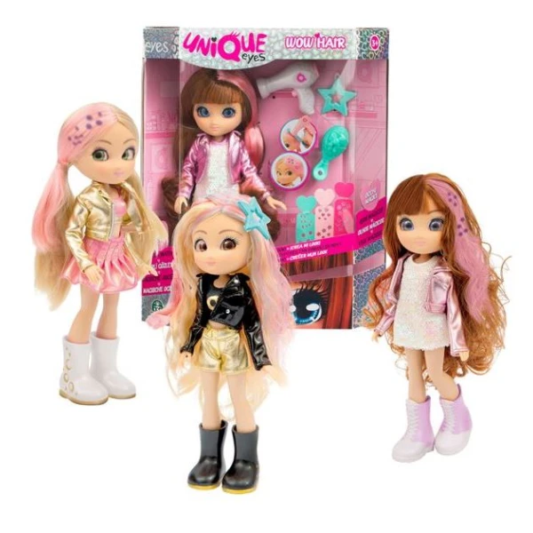 UNIQUE EYES WOW HAIR DOLL - 2 DESIGNS