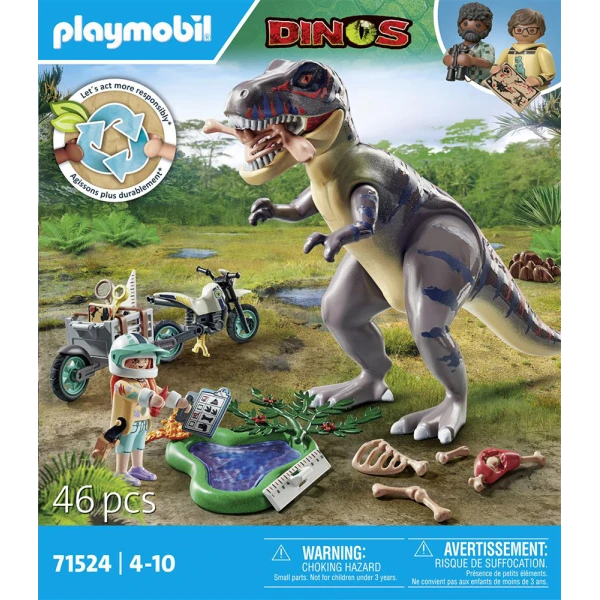 PLAYMOBIL DINOS T-REX ΚΑΙ ΕΞΕΡΕΥΝΗΤΗΣ ΜΕ ΜΟΤΟΣΙΚΛΕΤΑ