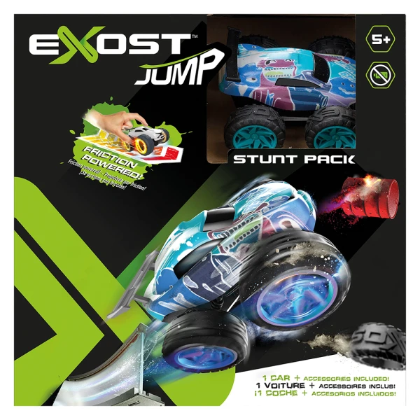 EXOST JUMP TOY CAR FRICTION POWERED WITH RAMP AND OBSTACLES - 3 DESIGNS