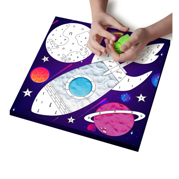 SPLAT PLANET SPACE CLAY ART SET ON CANVAS 30x30 cm
