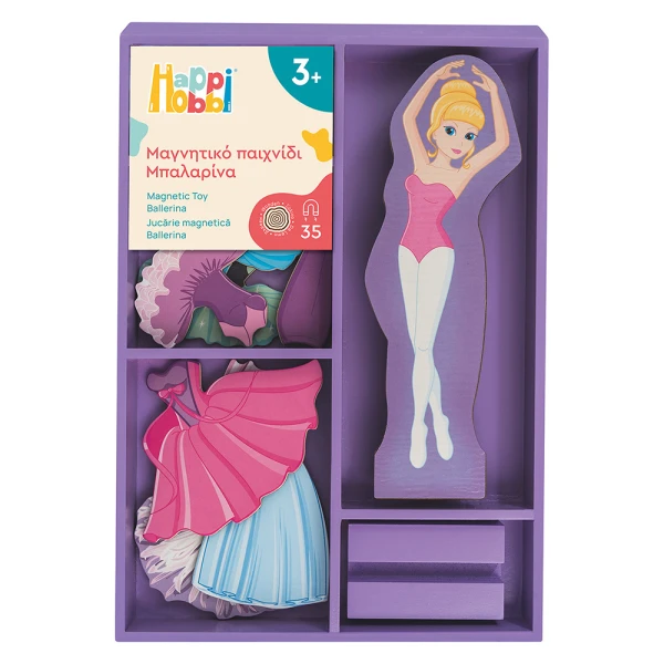 HAPPIHOBBI MAGNET 35 EDUCATIONAL WOODEN MAGNETS SWEET BALLERINA