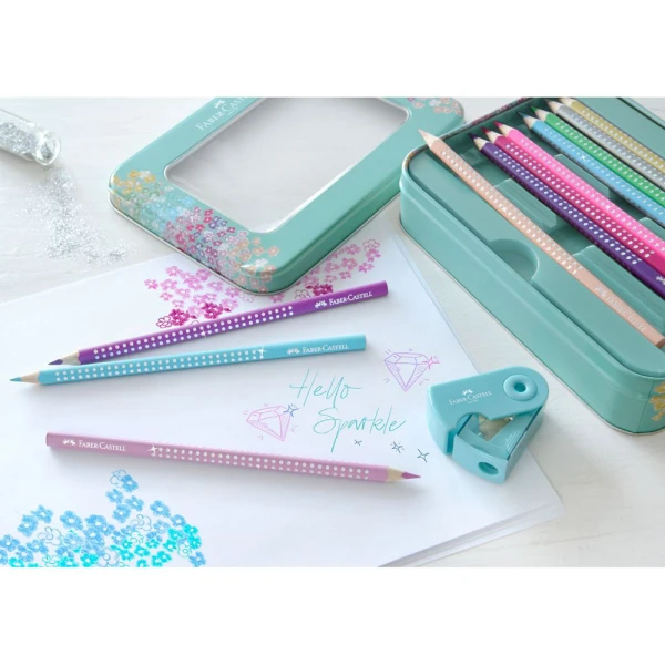 FABER-CASTELL ΜΕΤΑΛΛΙΚΗ ΚΑΣΕΤΙΝΑ SPARKLE ΜΕ 20 ΞΥΛΟΜΠΟΓΙΕΣ 