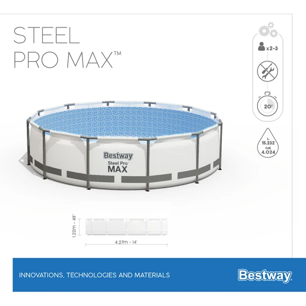 BESTWAY POOL SET 427X122 cm STEEL PRO MAX 