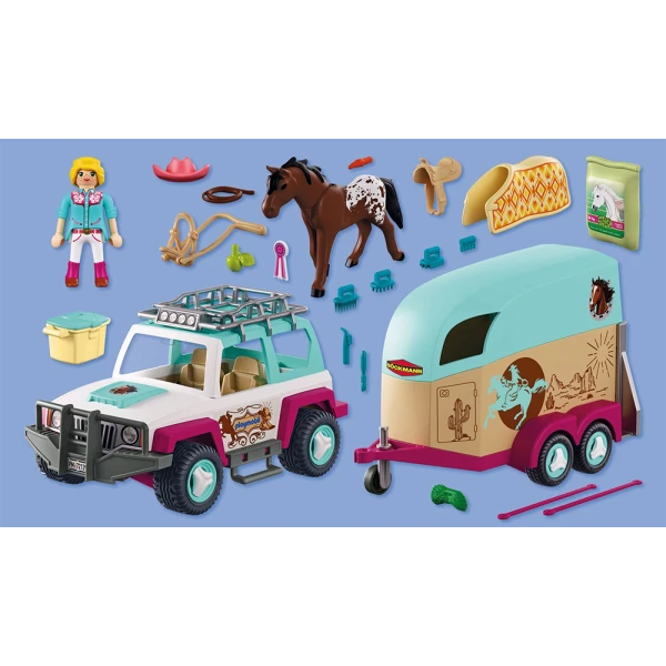 PLAYMOBIL I LOVE HORSES ΟΧΗΜΑ 4Χ4 ΜΕ ΤΡΕΪΛΕΡ ΜΕΤΑΦΟΡΑΣ ΑΛΟΓΟΥ