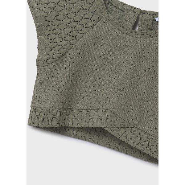 MAYORAL TOP COTTON PERFORATED GREEN 
