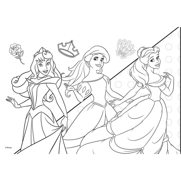 DRAWING PAD 23X33 cm 40 SHEETS PRINCESS  WITH STICKERS - 2 DESIGNS