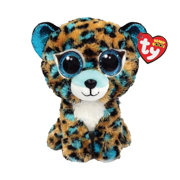 TY BEANIE BOOS PLUSH LEOPARD BLUE 15 CM