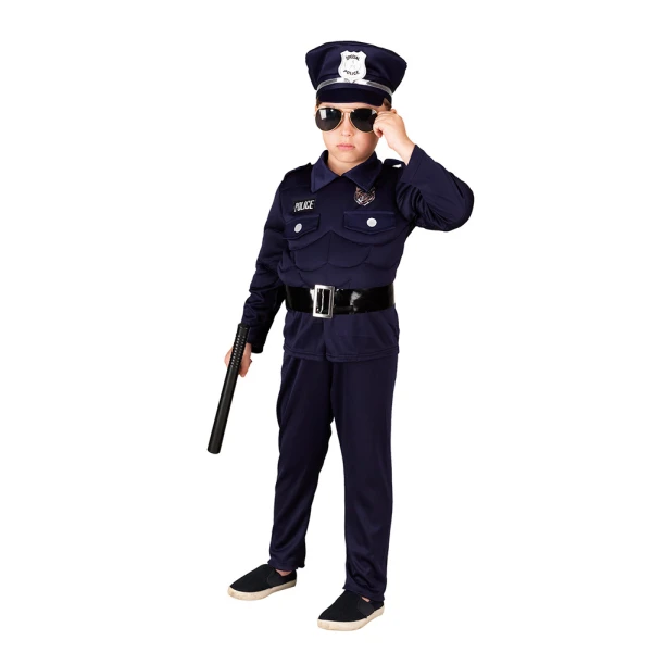 CARNIVAL COSTUME MUSCLE POLICEMAN